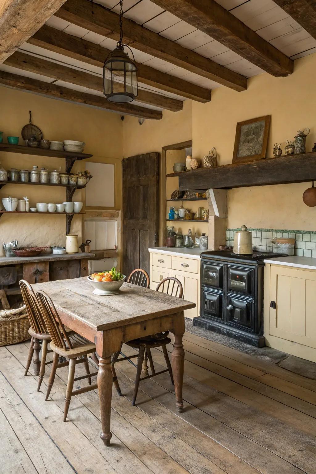 Bring warmth with a rustic farmhouse floor.