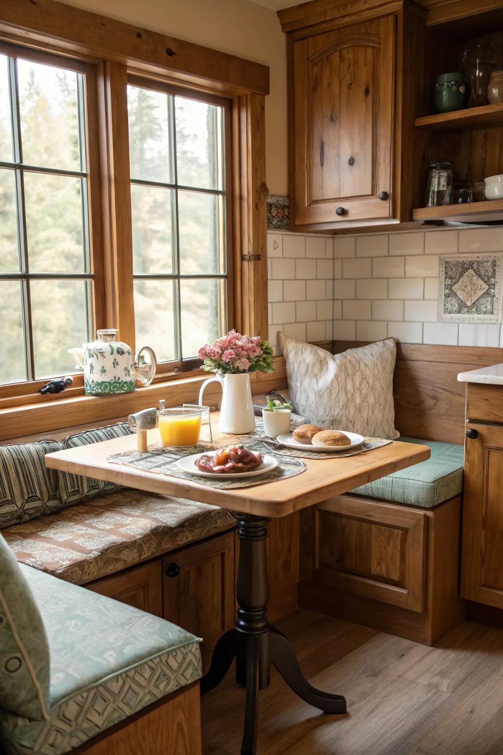 A breakfast nook provides an enchanting space for your morning rituals.