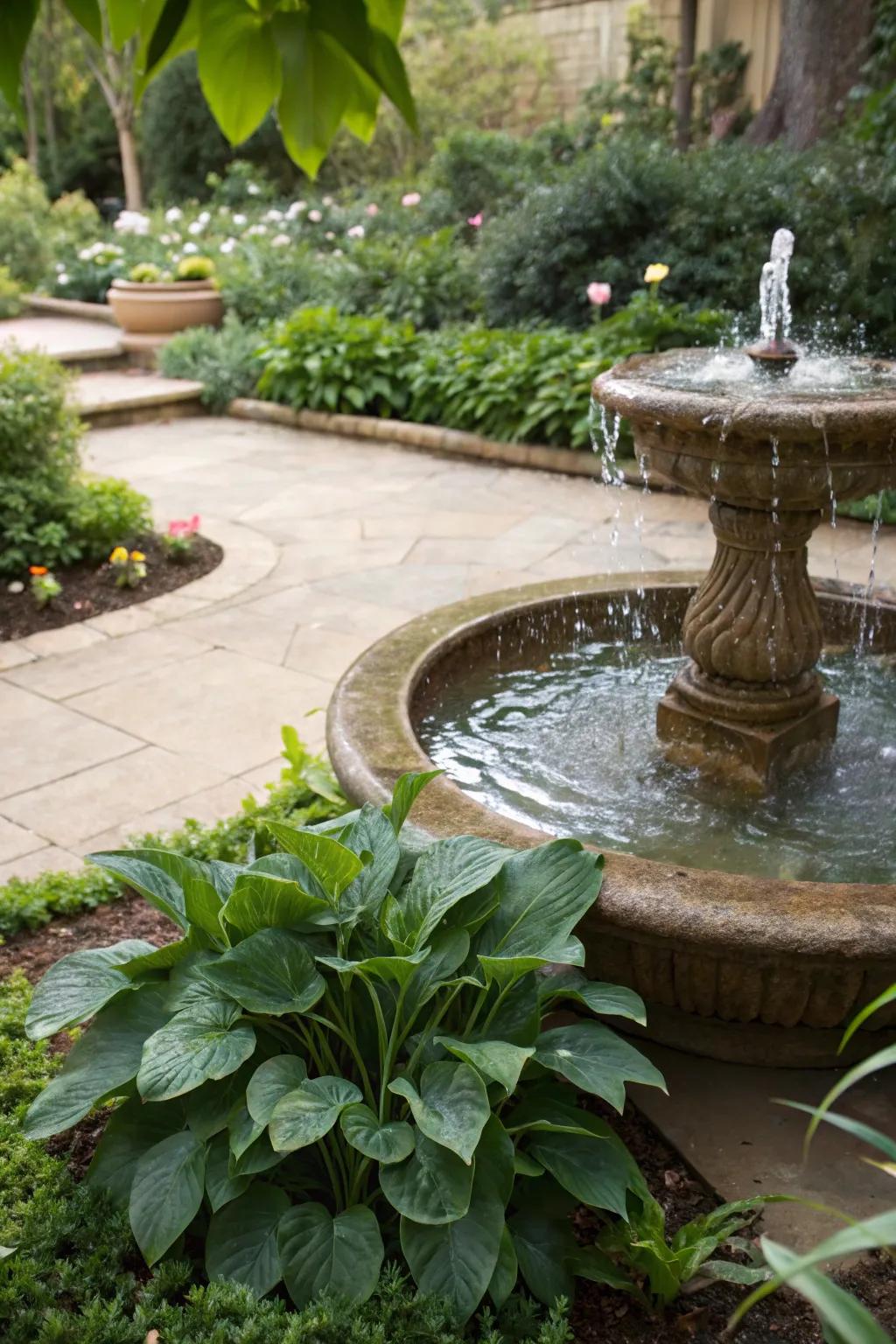 A water feature brings tranquility to your garden corner.