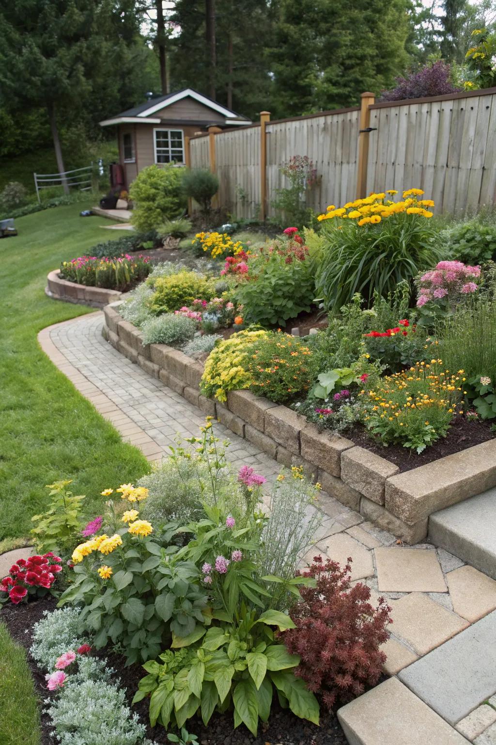 Layered flower beds include depth and dimension to your garden area.