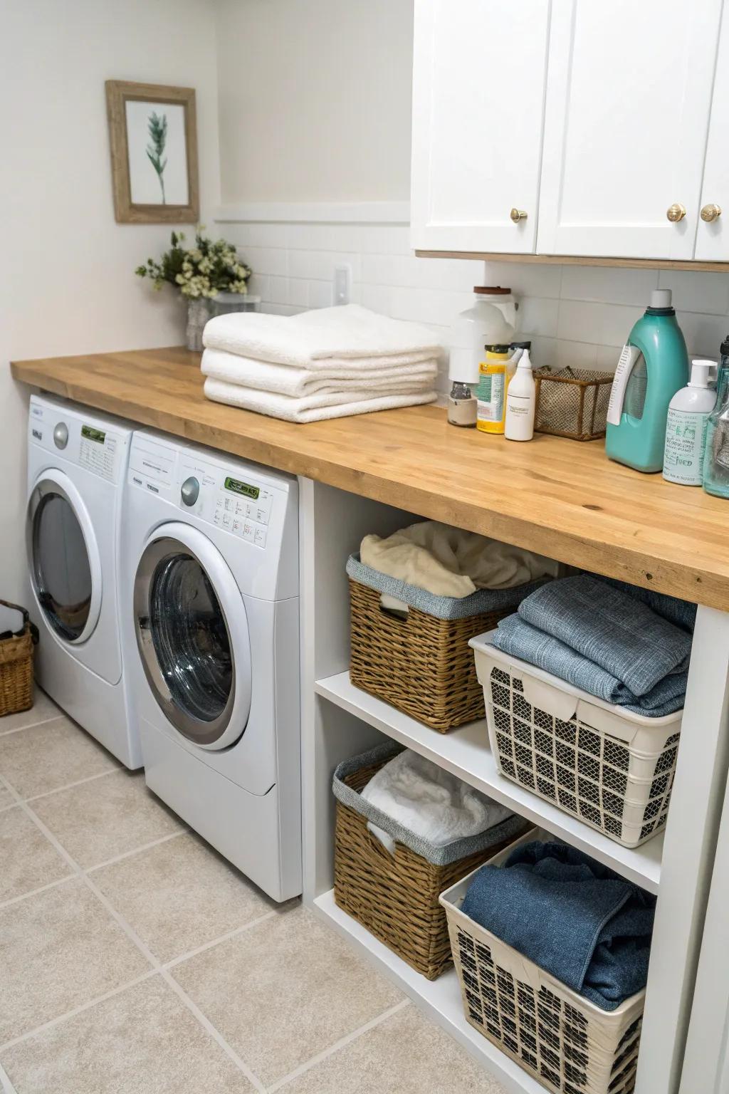 A practical folding area that optimizes the usage of space.