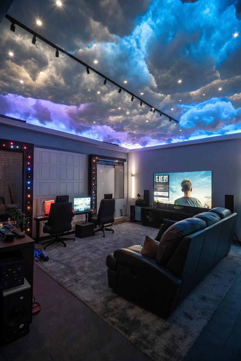 Transform your ceiling into an arresting visual display through cloud designs.