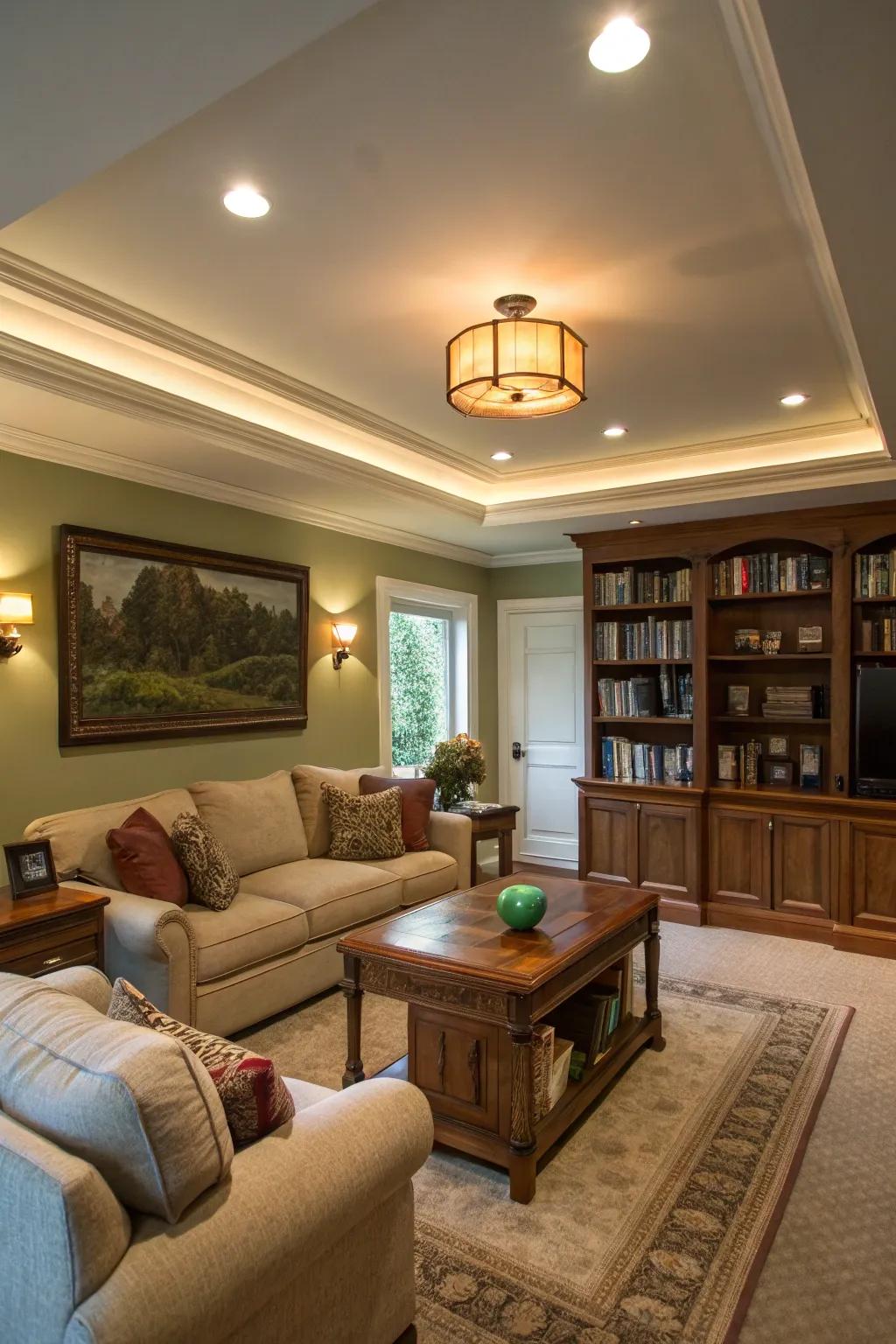 Surface lights are great for snug rooms, offering lighting without being obtrusive.