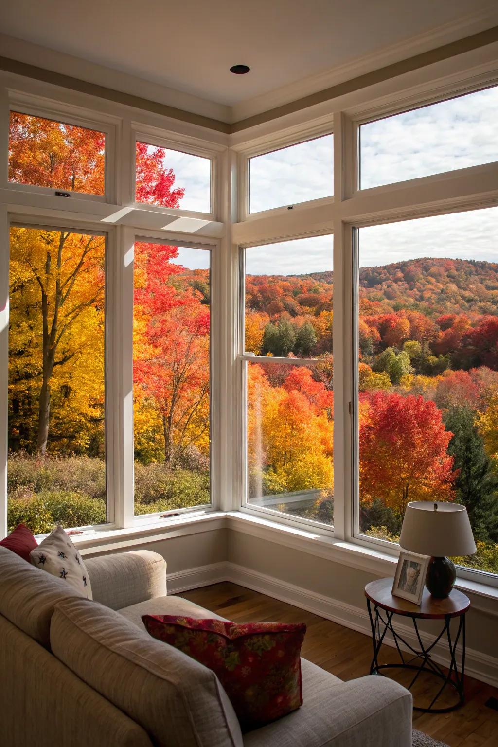 Enjoy the splendor of the outdoors with hinged glass panels that usher in the fresh air.