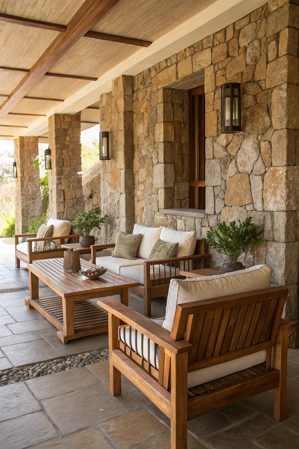 Authentic materials bring warmth and a hint of the outdoors inside.