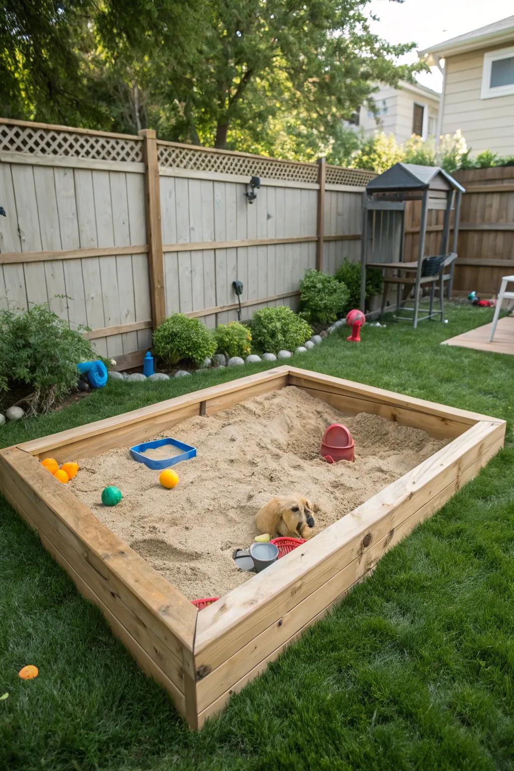 A specialized grain pit for canines to revel in their inherent digging inclination.
