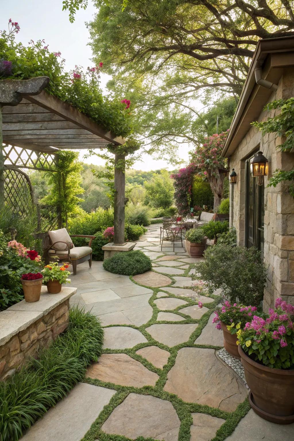 Structural elements such as patios and walkways improve your garden’s aesthetic and usability.