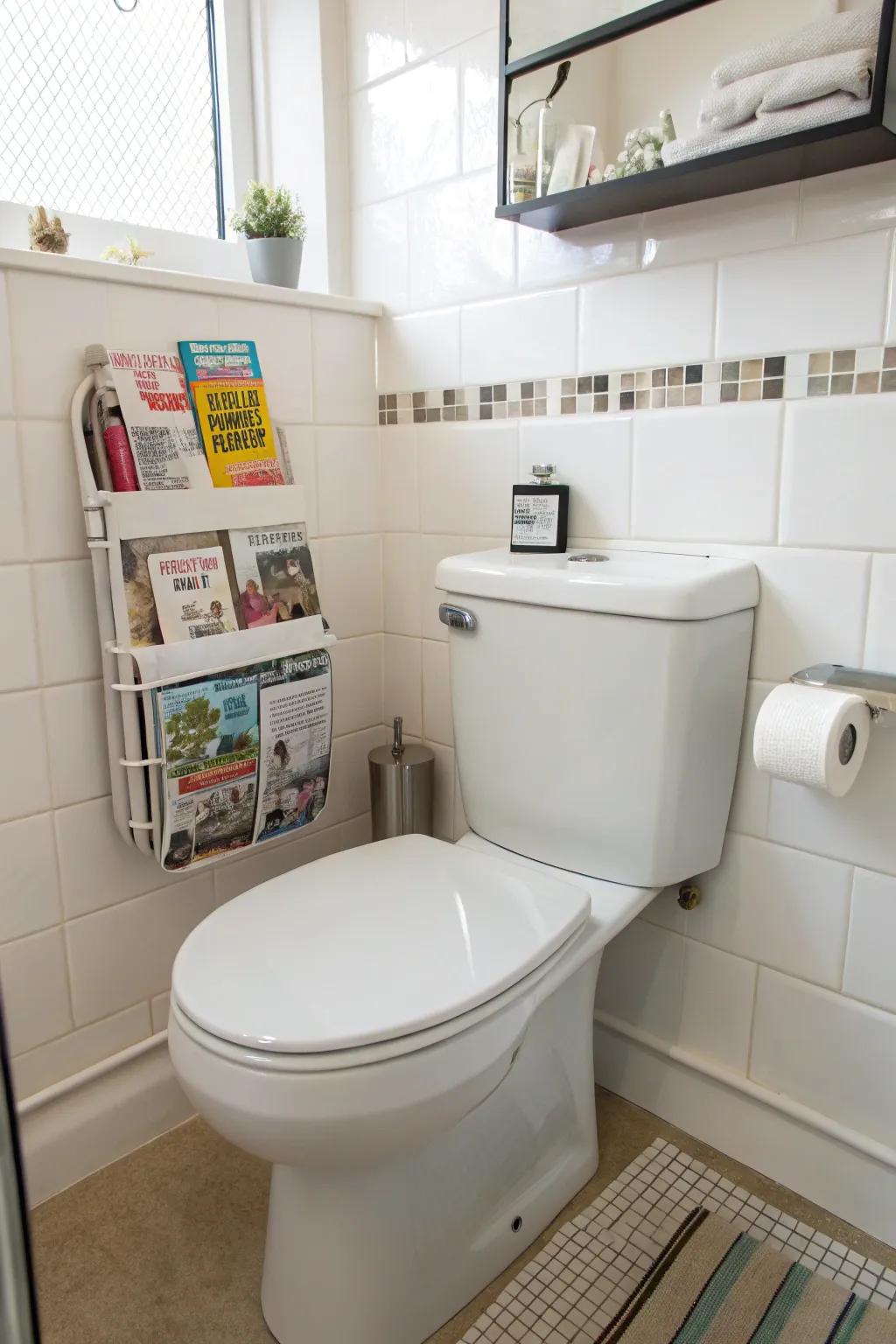 Over-the-tank caddies are ideal for maximizing space in smaller bathrooms.