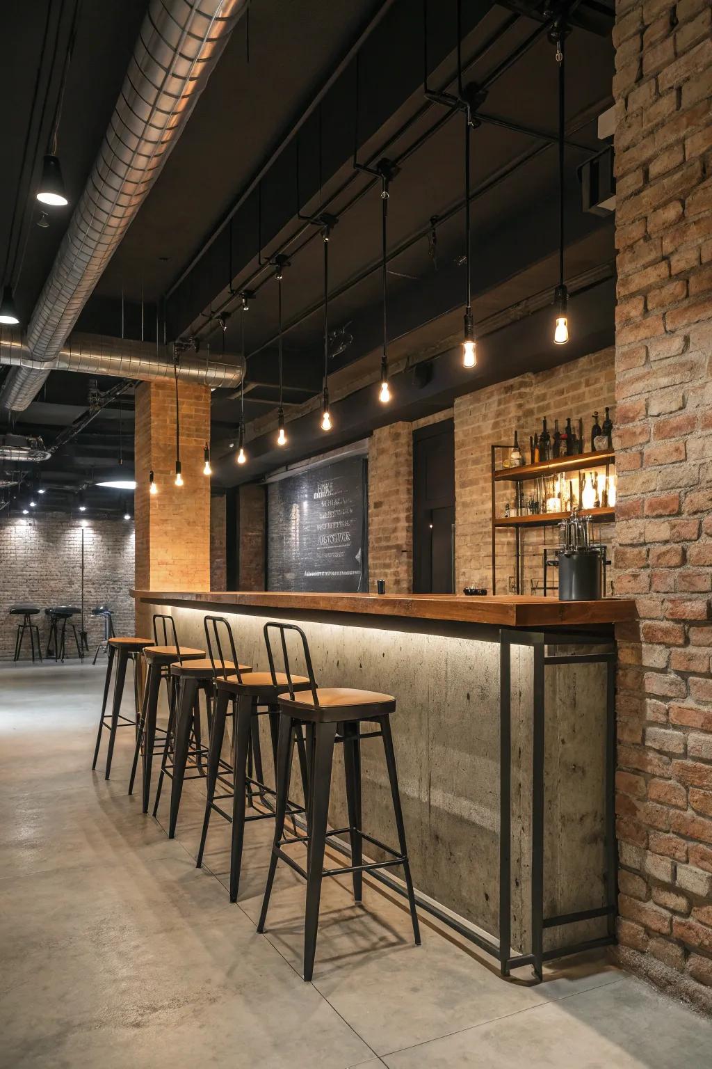 Create an edgy, urban vibe with modern industrial aesthetics.