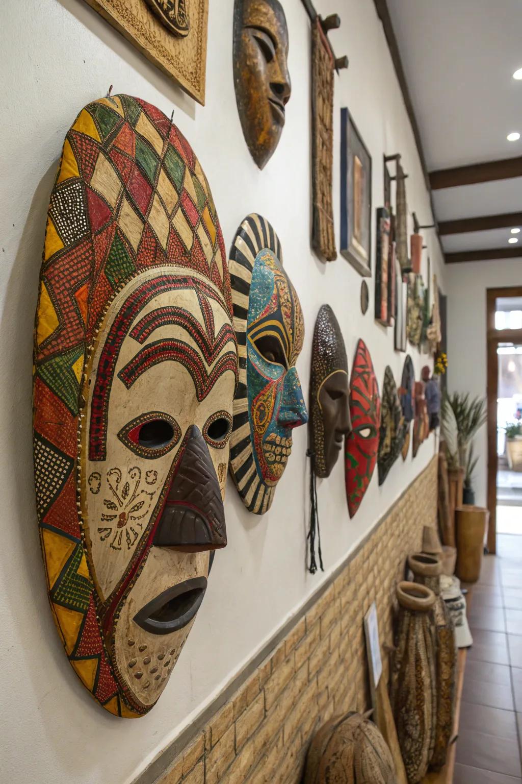 Vibrant shades and opulent textures render these masks a central attraction.