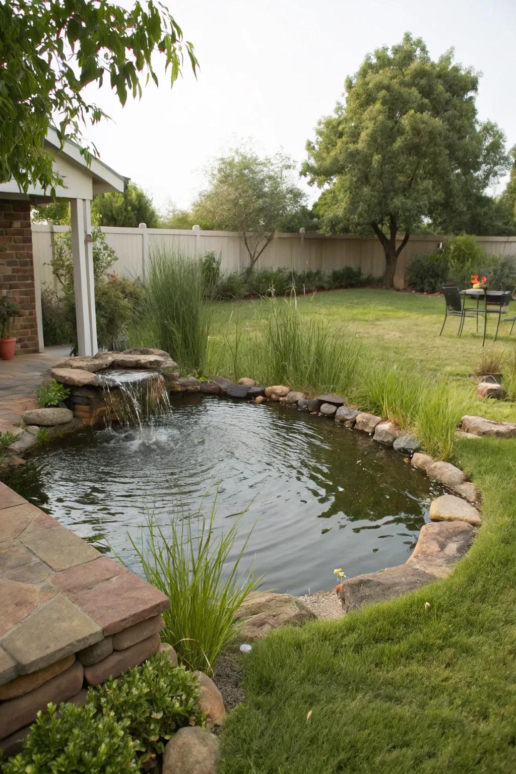 Water elements add tranquility and a peaceful ambiance to your backyard.