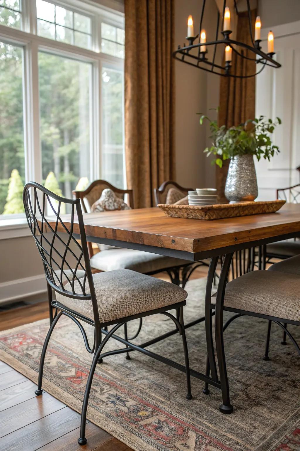A variety of textures can truly enhance the design of your dining room.