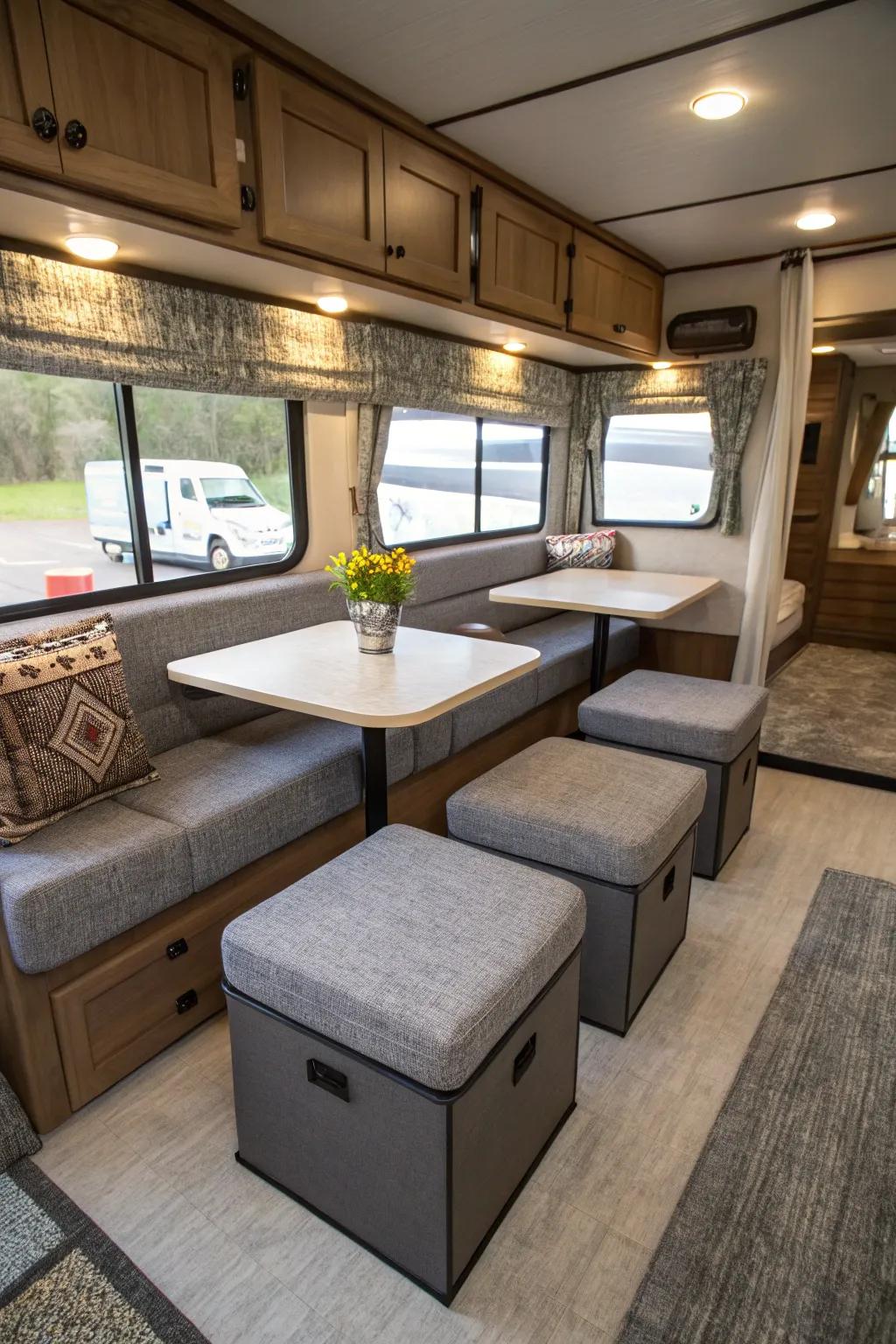 Select furnishings that provide versatility and practicality for your manufactured home.