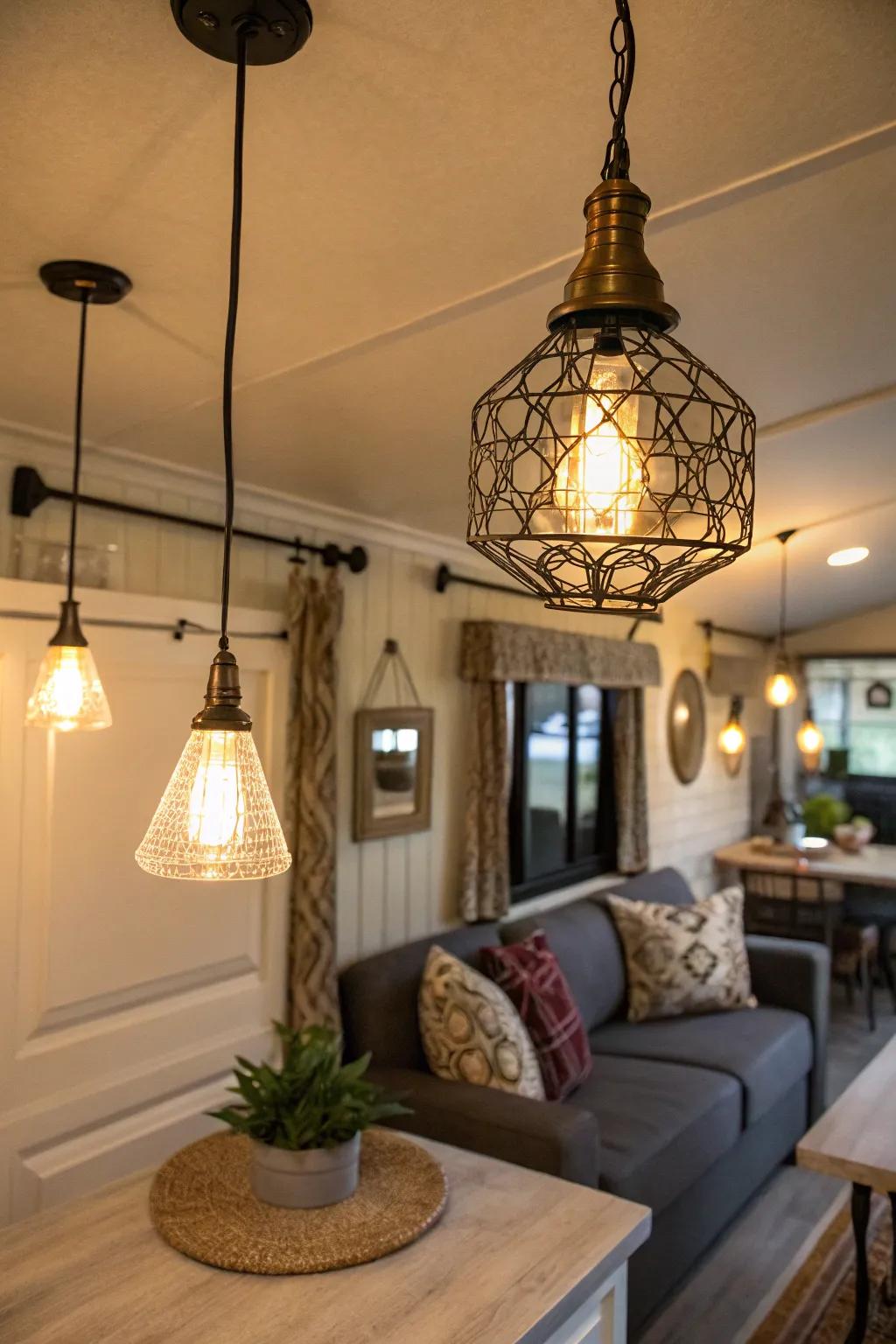 Modern lighting amplifies the ambiance of any room.