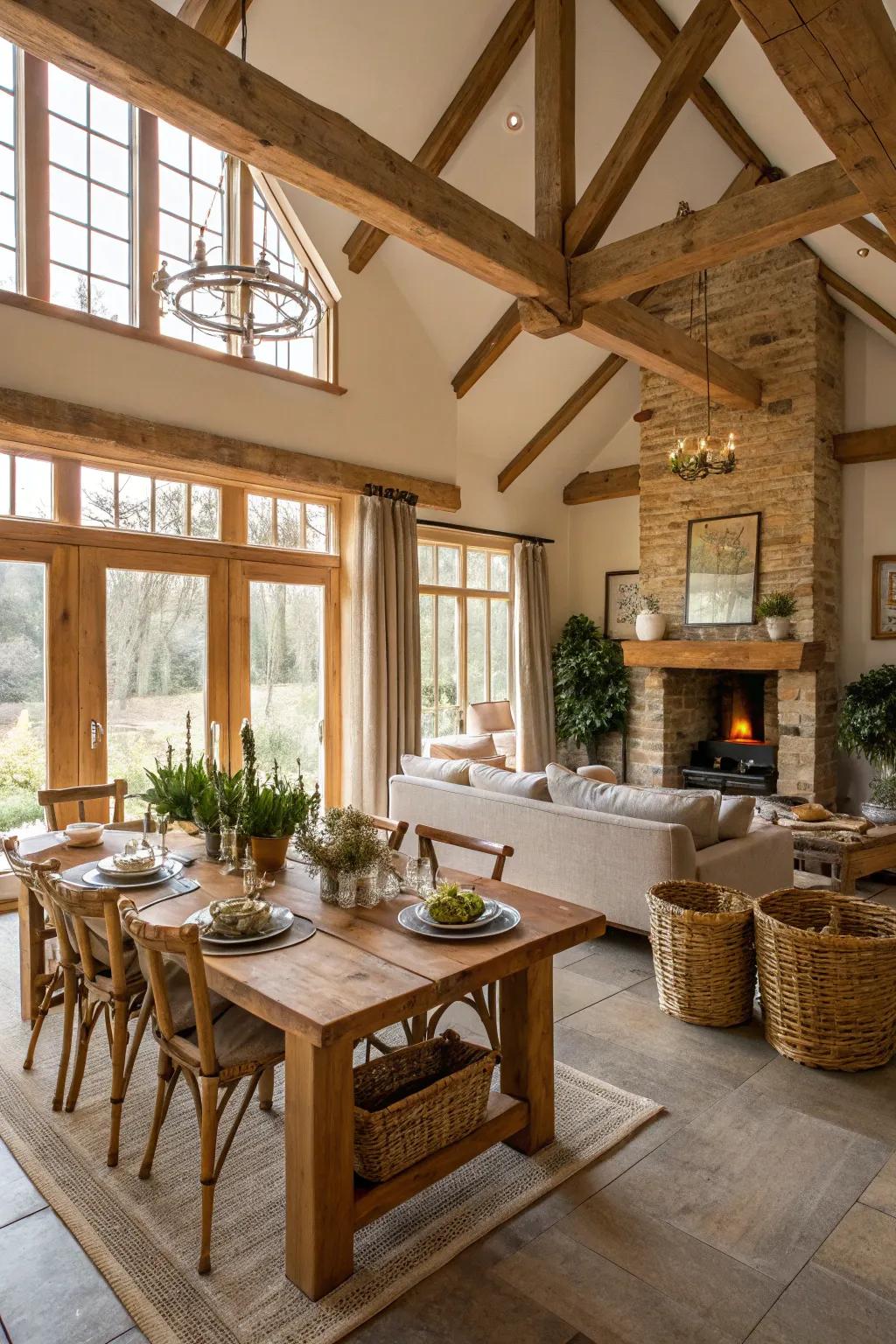 An accessible blueprint enhances the airy ambiance of a modern farmhouse interior.