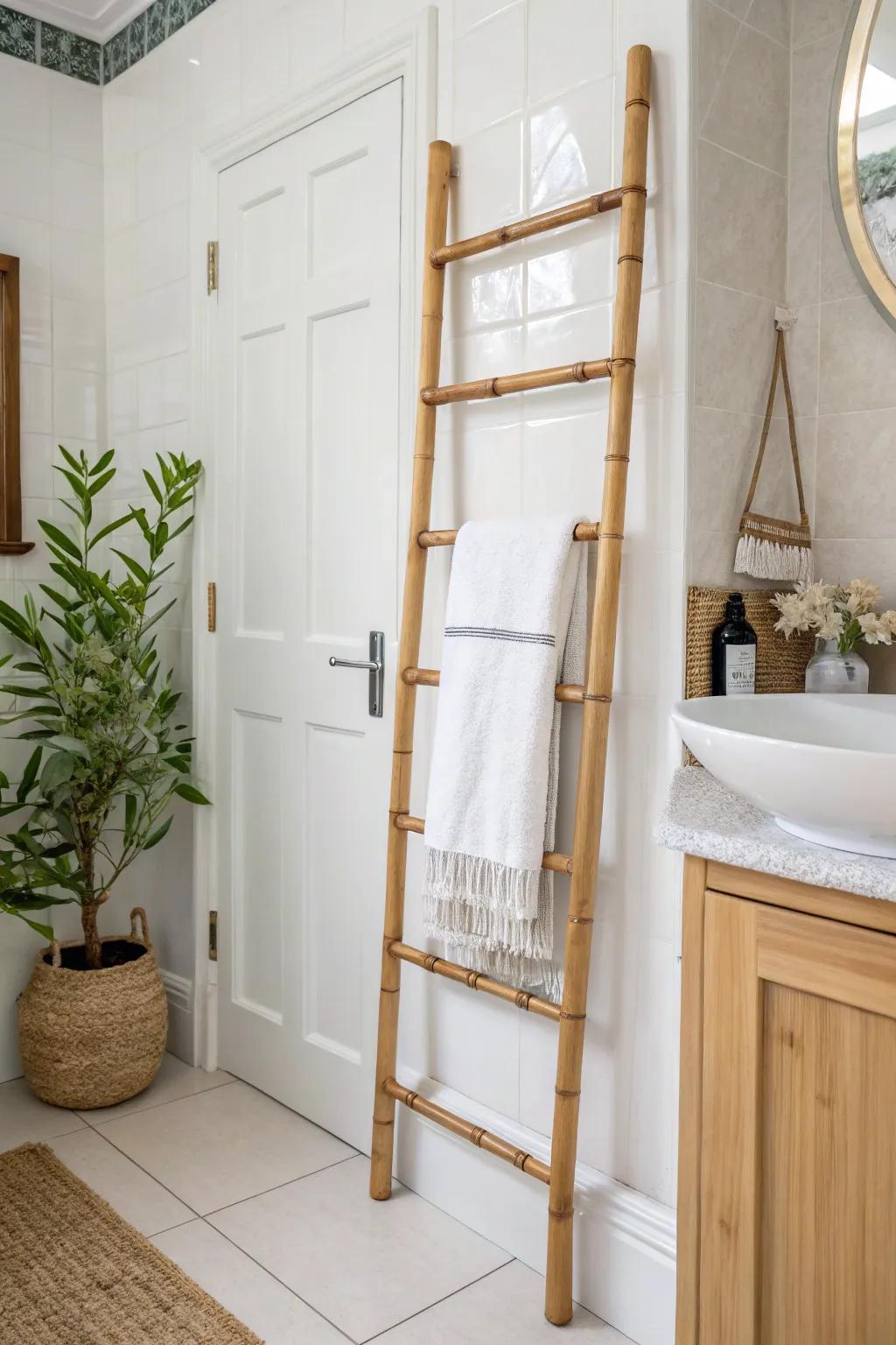 Area-conscious and sustainable: the bamboo door rack.
