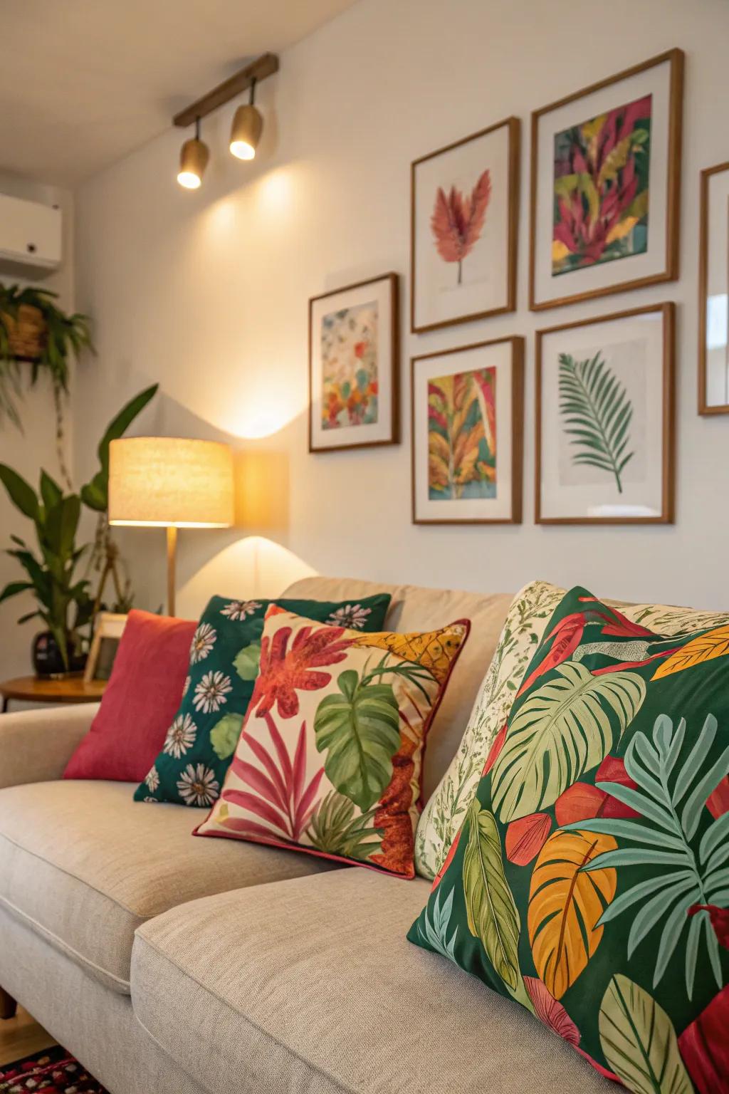 Exotic patterns introduce vibrancy and flair to the design.