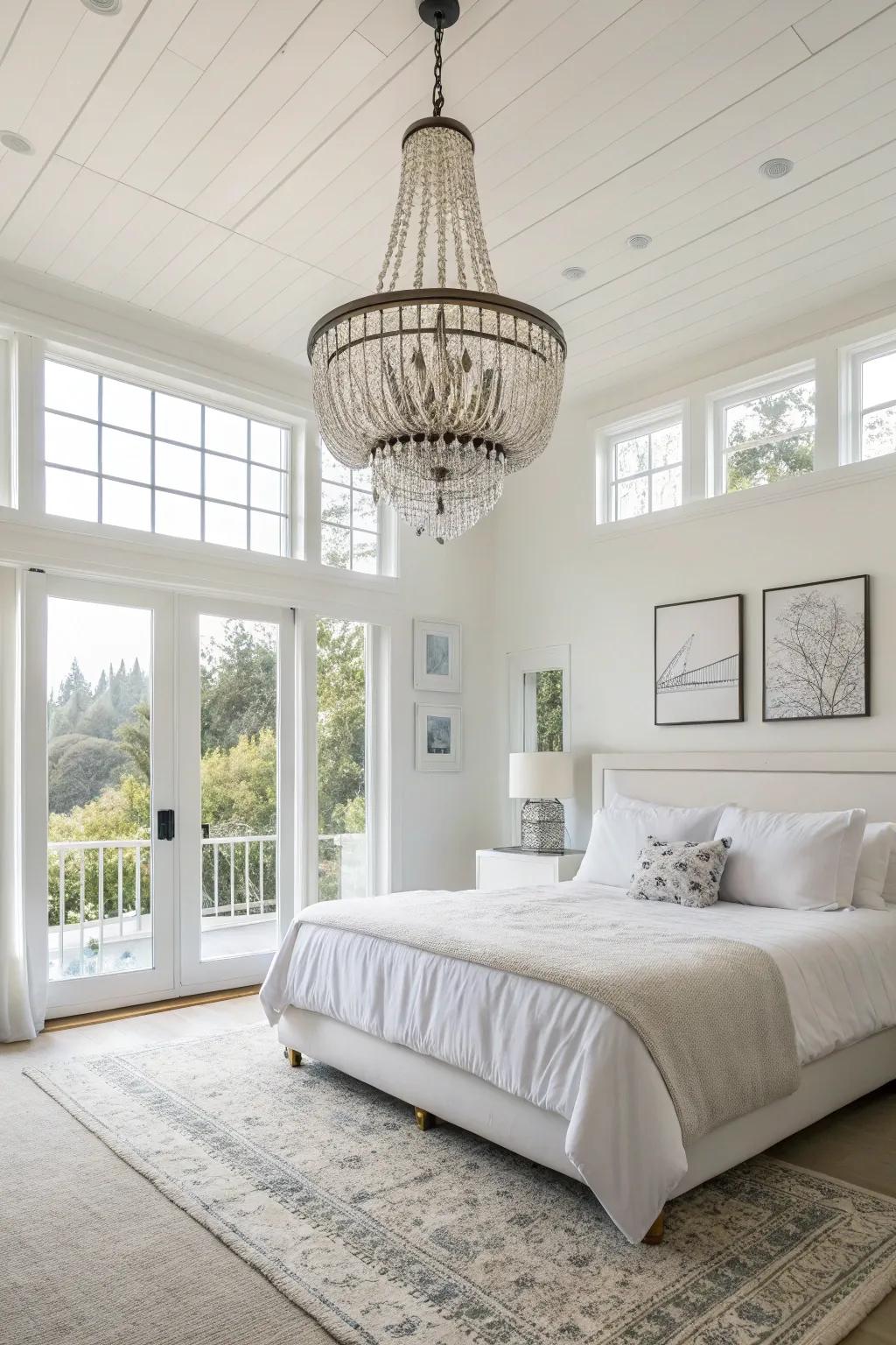 An eye-catching pendant light introduces elegance and depth.