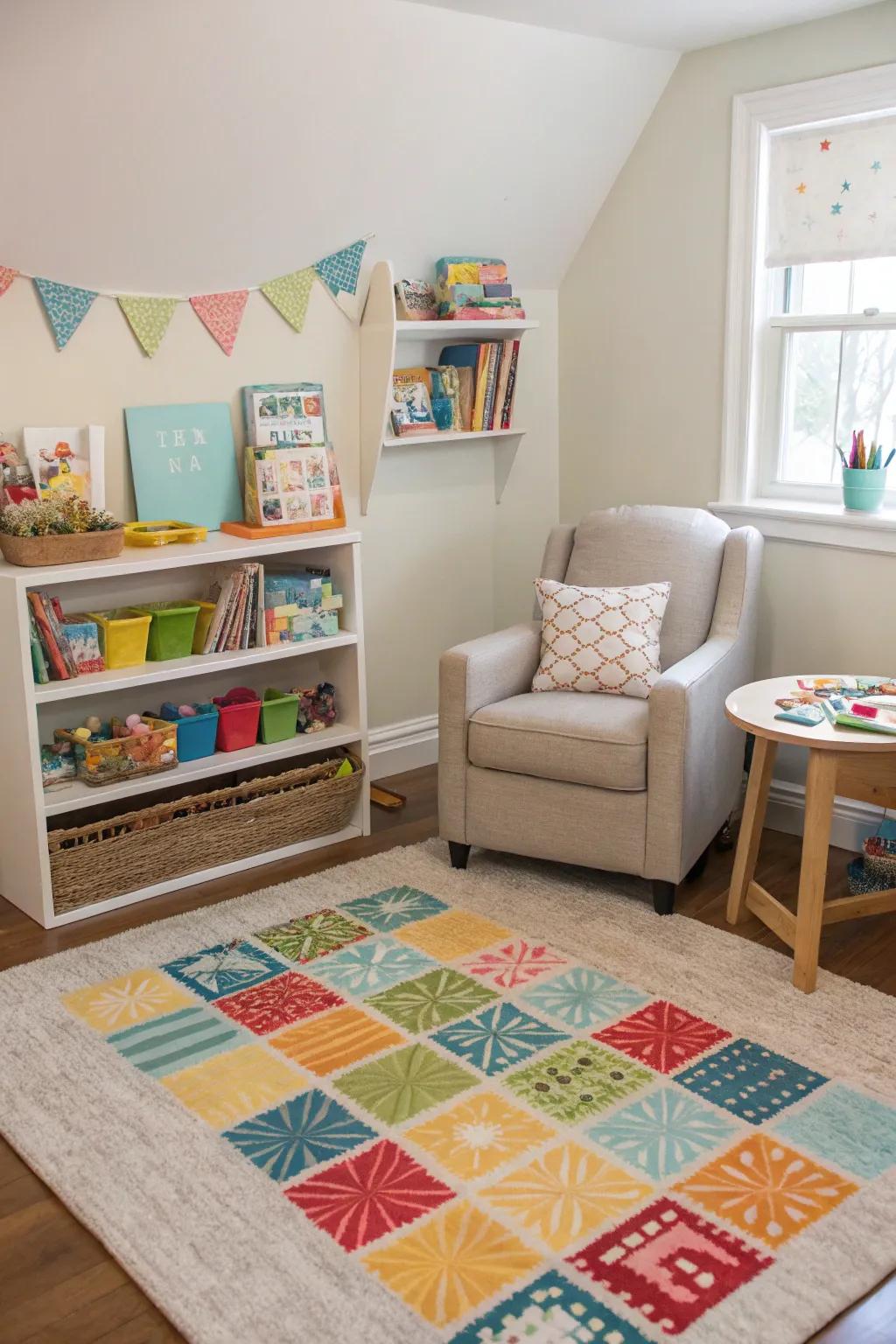 Activity zones enable children to structure their playtime.