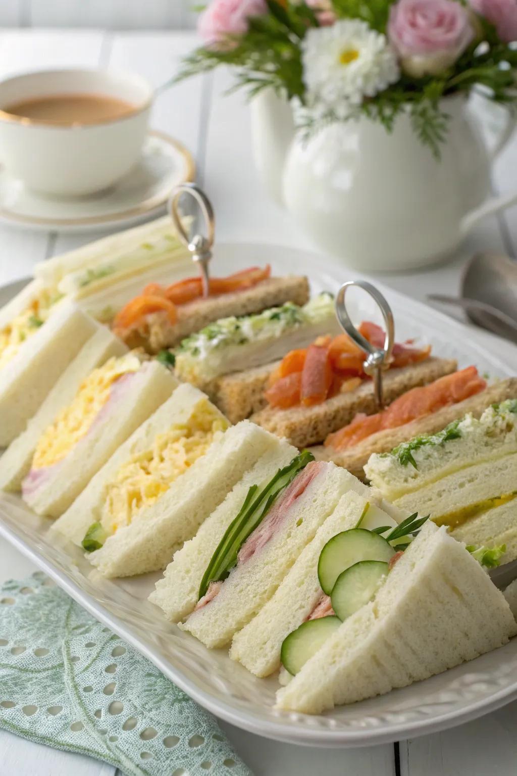 Mini sandwiches contribute a classic touch to your tea menu.