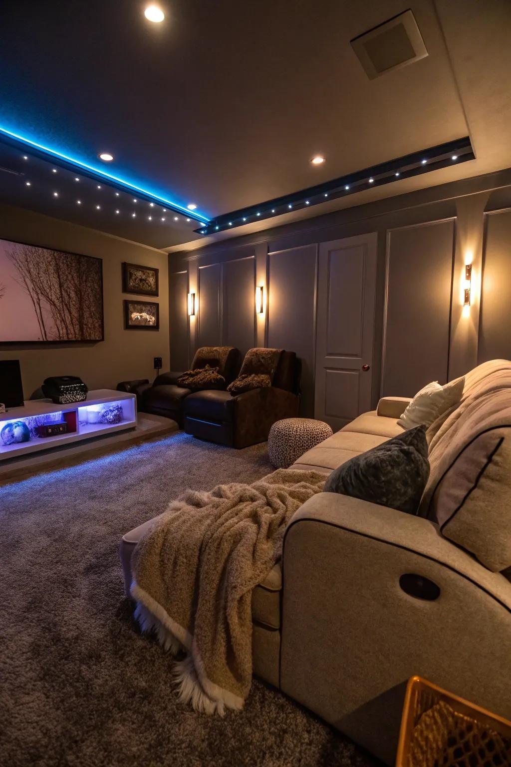 Appropriate ambient lighting is key to creating the ideal atmosphere for enjoying movies.