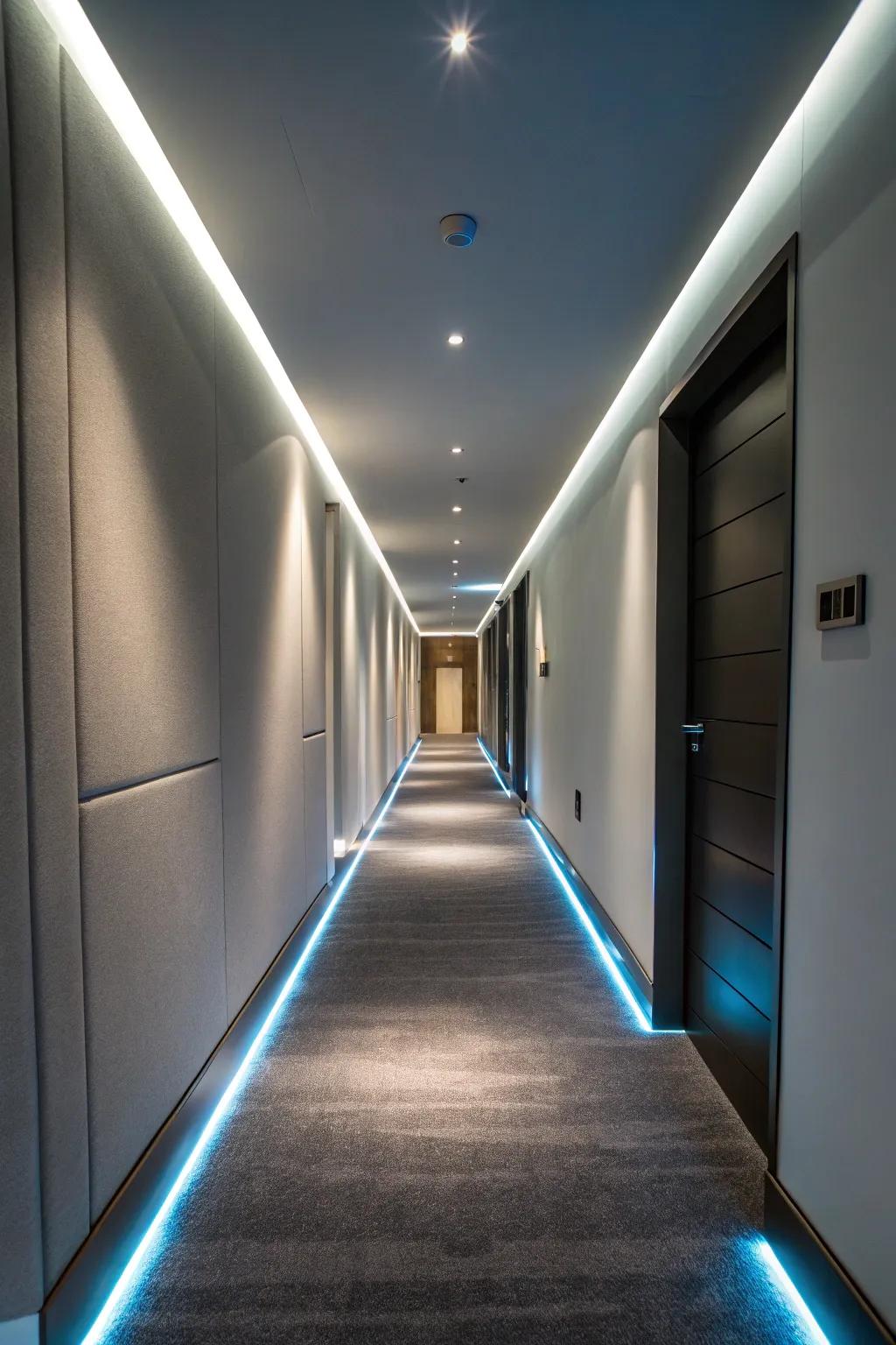 LED strip lights offer a sleek, modern lighting choice.