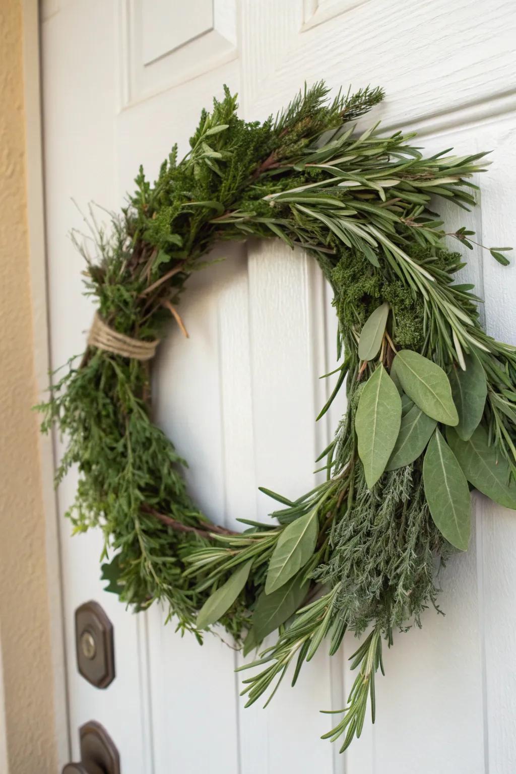A botanical wreath that brings beauty and aroma to your home.