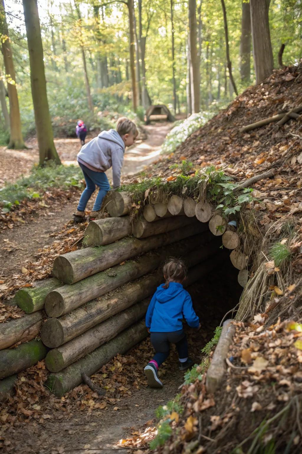 Timber tunnels provide an enchanting retreat.