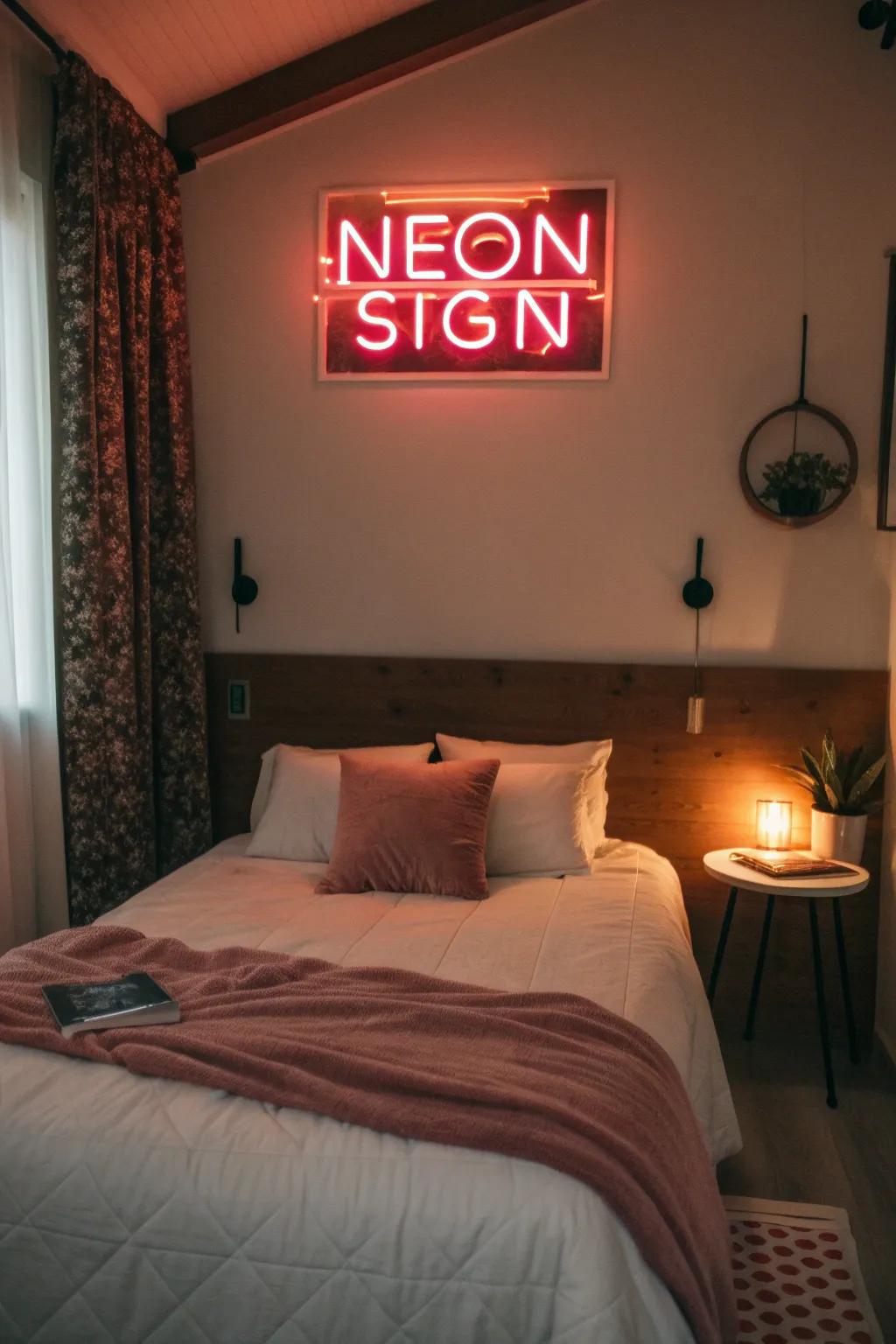 Enhance bedroom ambiance with a snug illuminated accent.