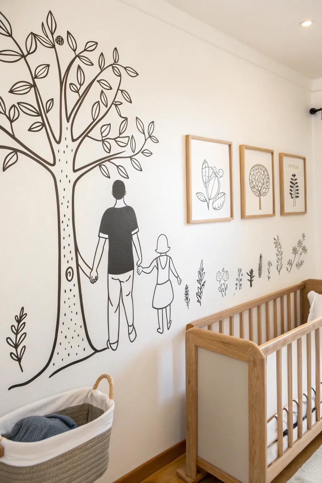 Simple line art adds a stylish and modern feeling.