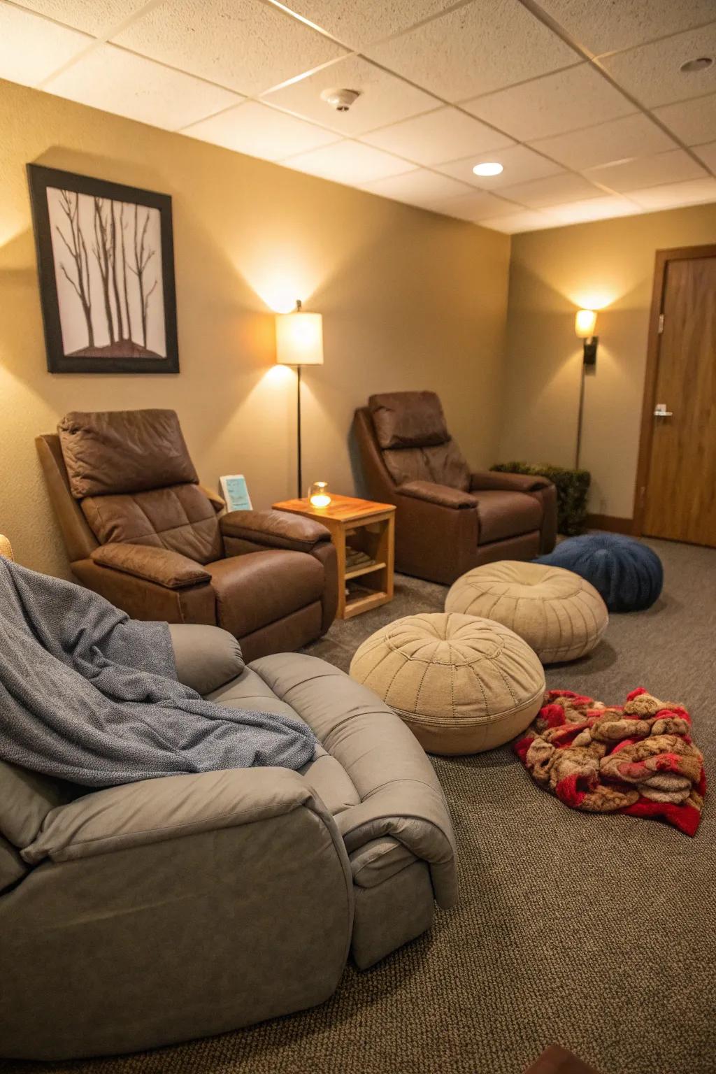 A serene rest area for revitalizing during the workday.