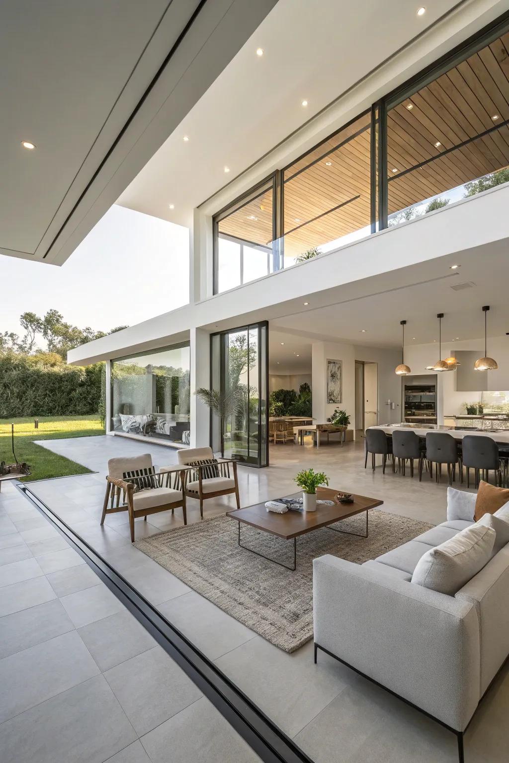 A minimalist theme accentuates pure contours and spaciousness.