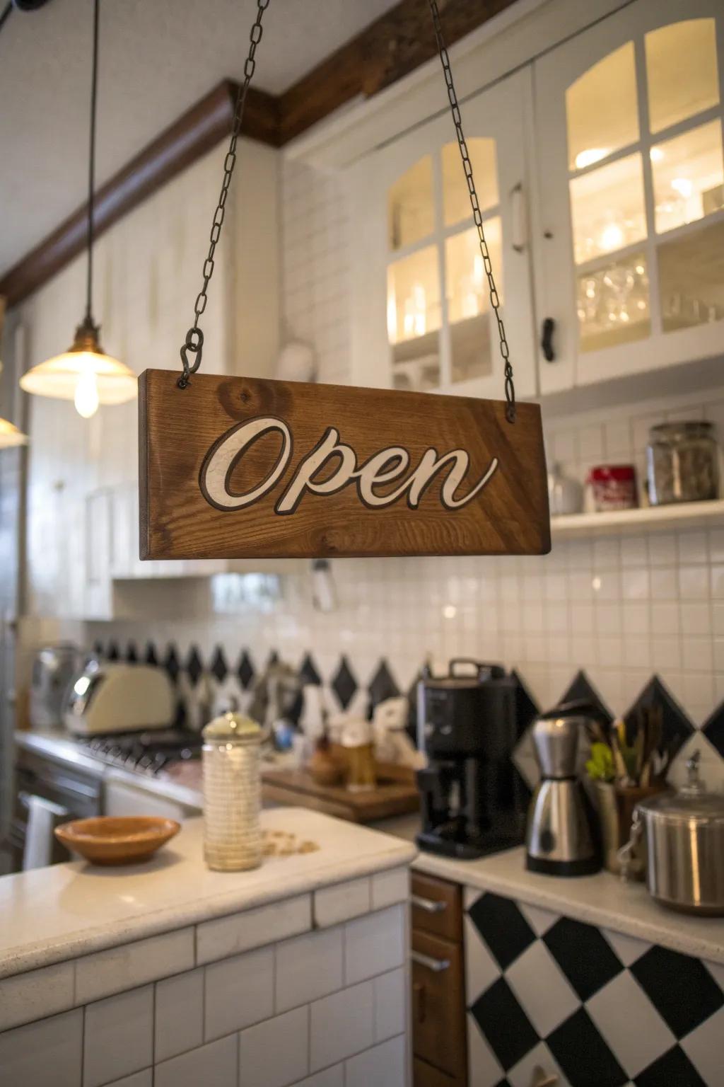 Add a playful accent with a themed greeting display.