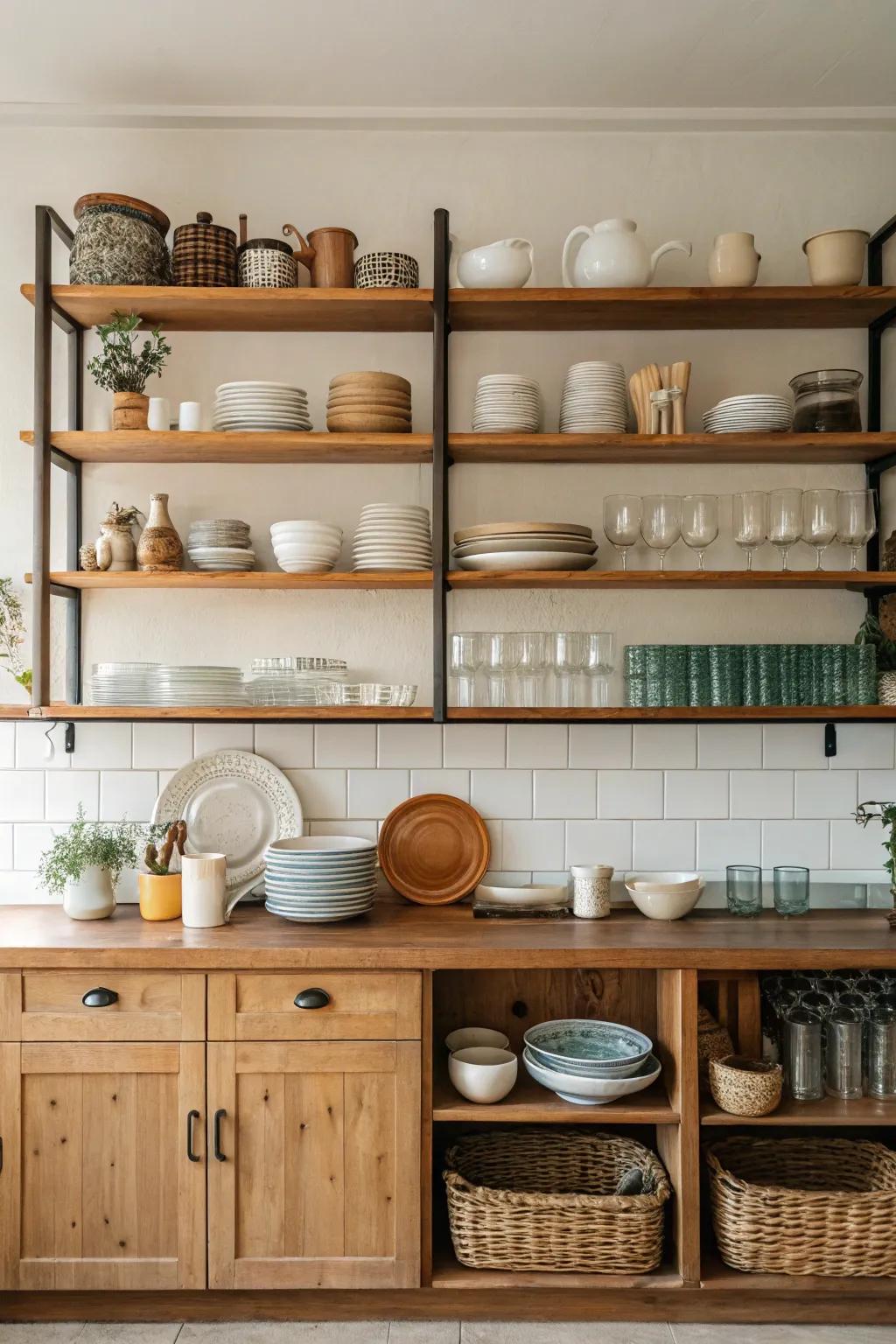 Revealed shelving blends practicality and the ability to showcase your individual flair.