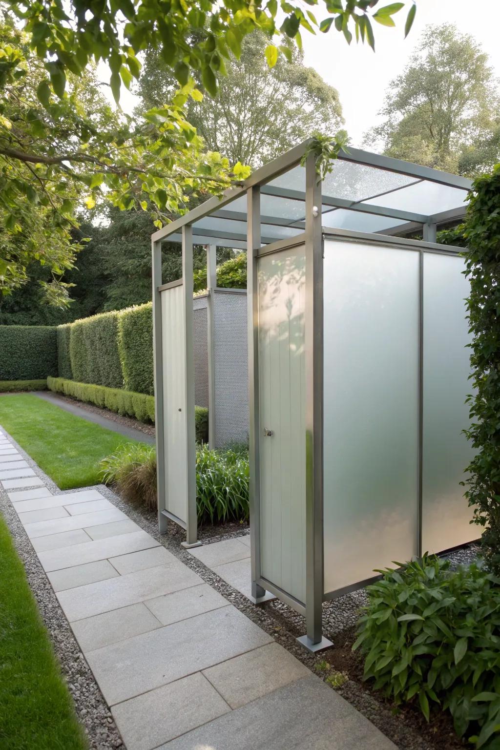 Elegant and contemporary, this metallic frame is a flawless fit for a minimalist garden.