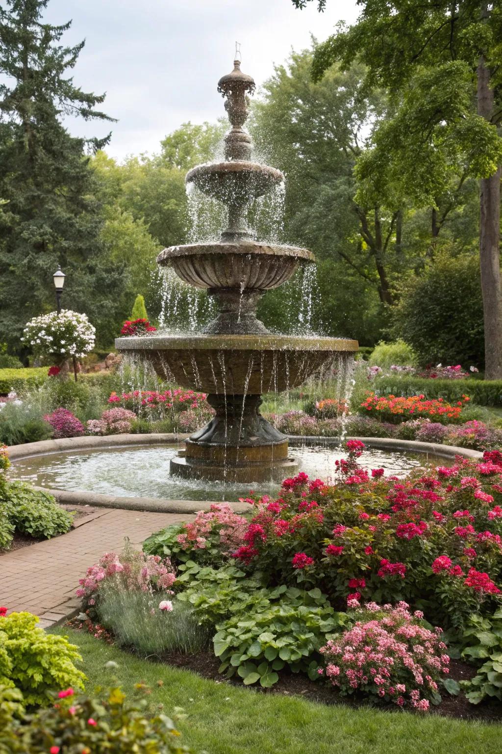A tiered cascade generating a captivating descent.