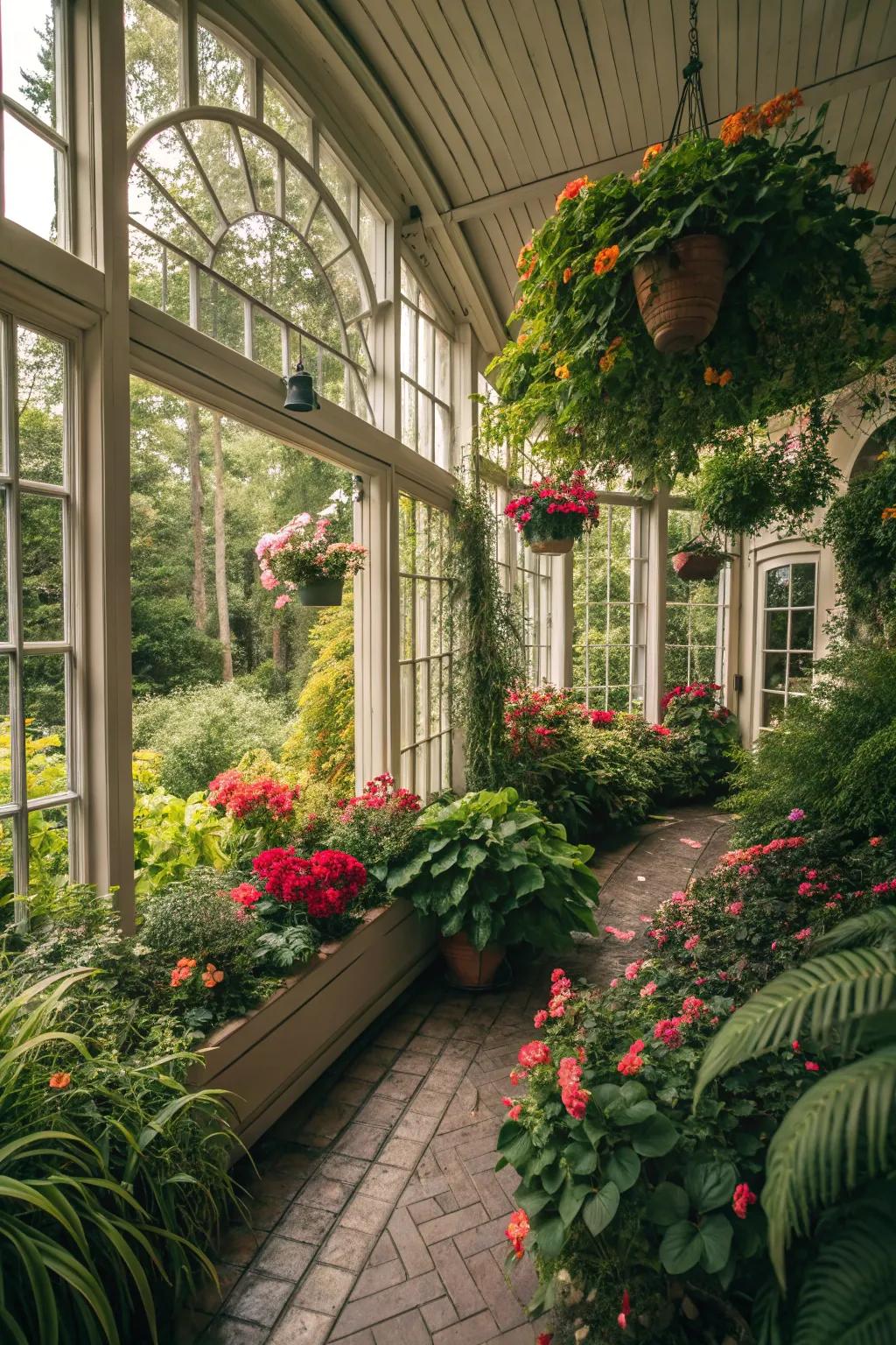 Natural components establishing an abundant and vibrant garden area.