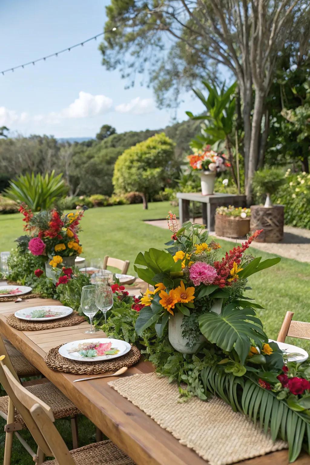 Abundant bloom centerpieces usher nature's splendor to the table.