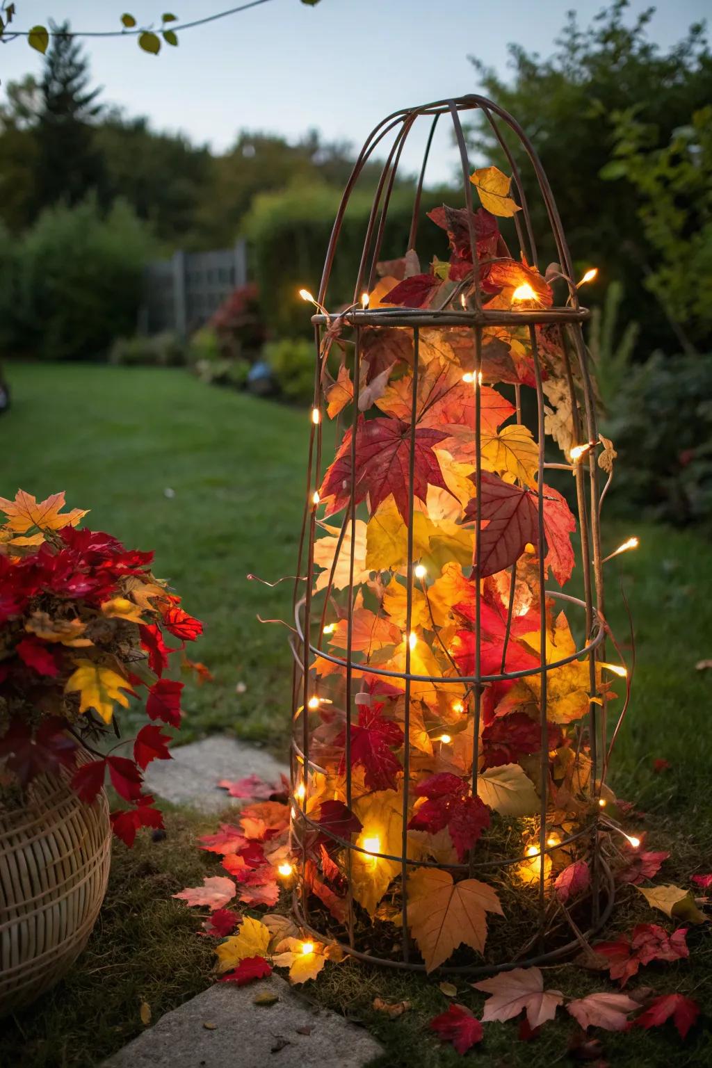 A radiant foliage arbor that celebrates the splendor of autumn.