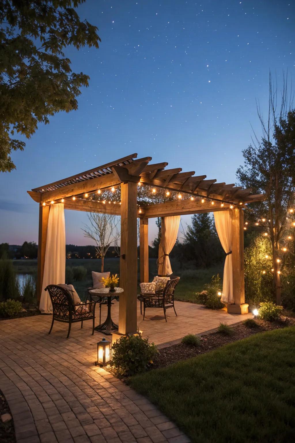 Combined shelter illumination flawlessly enhances your patio's design.