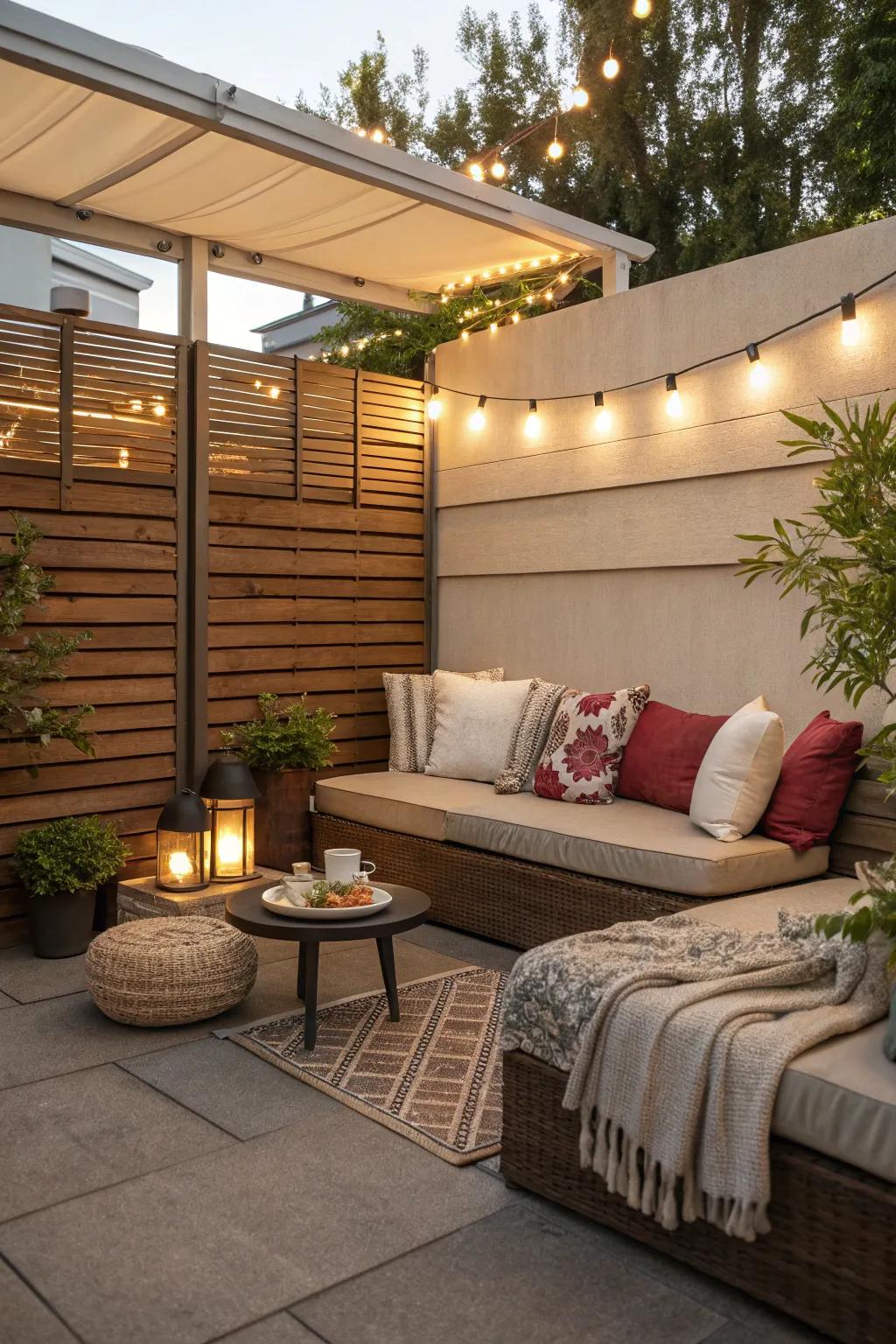 Forge a snug retreat with comfortable seating.