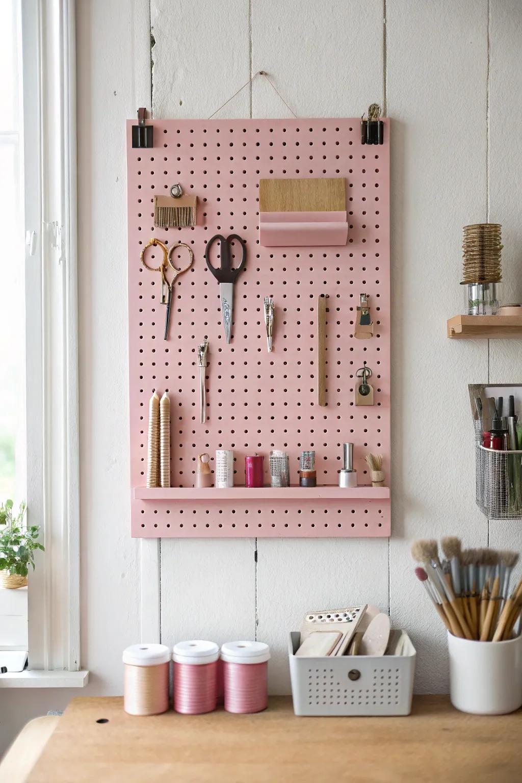 Arrange with flair: this rose organizer board infuses charm and utility into any creative space!