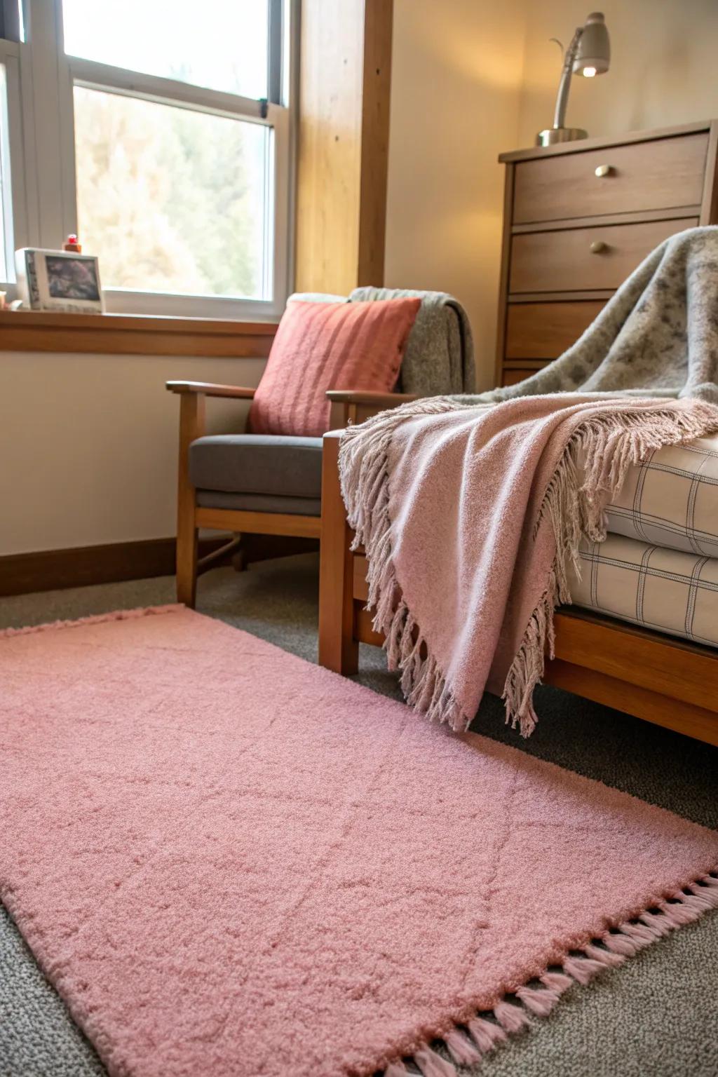 Rugs and throws add warmth and texture.