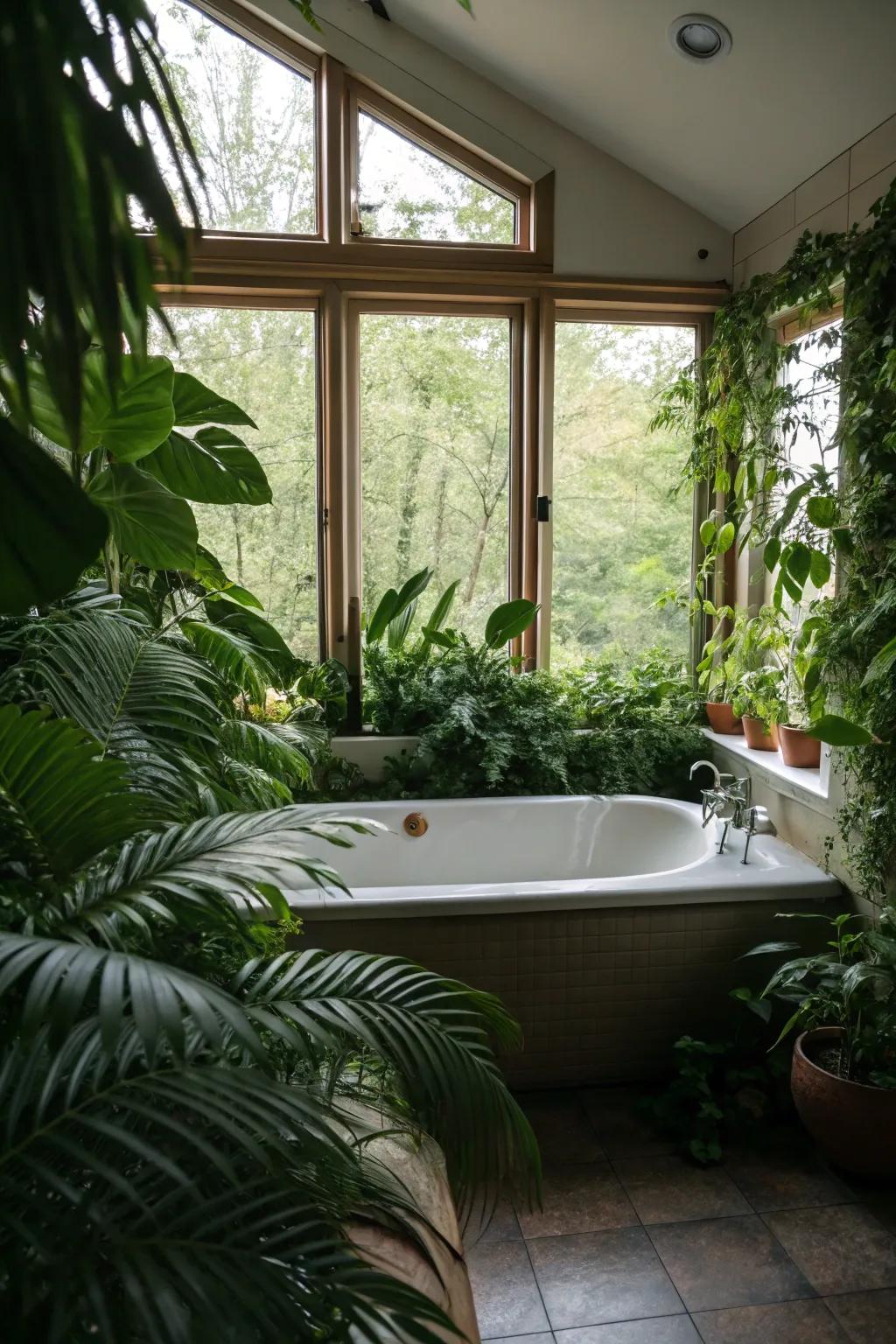 Change your bathroom into a peaceful retreat using plants.
