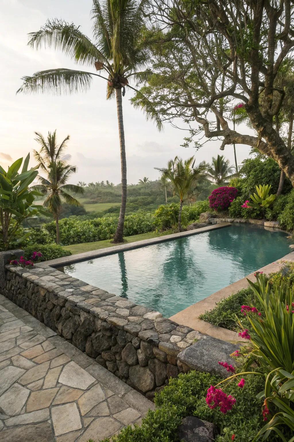 Natural stone enriches your pool design with an earthy and sophisticated aesthetic.