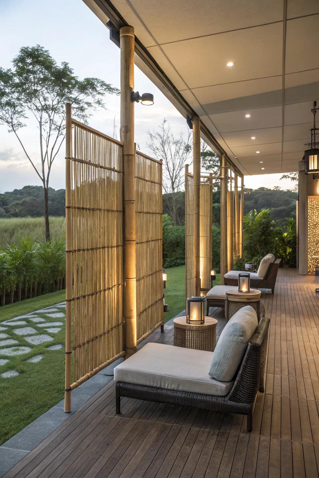 Bamboo screens deliver a sustainable and fashionable privacy alternative.