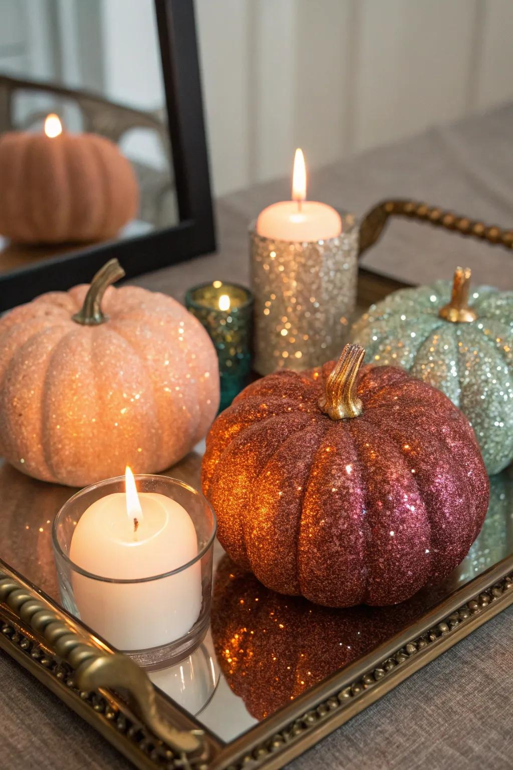 Sparkle pumpkins contribute a hint of glamour to any environment.