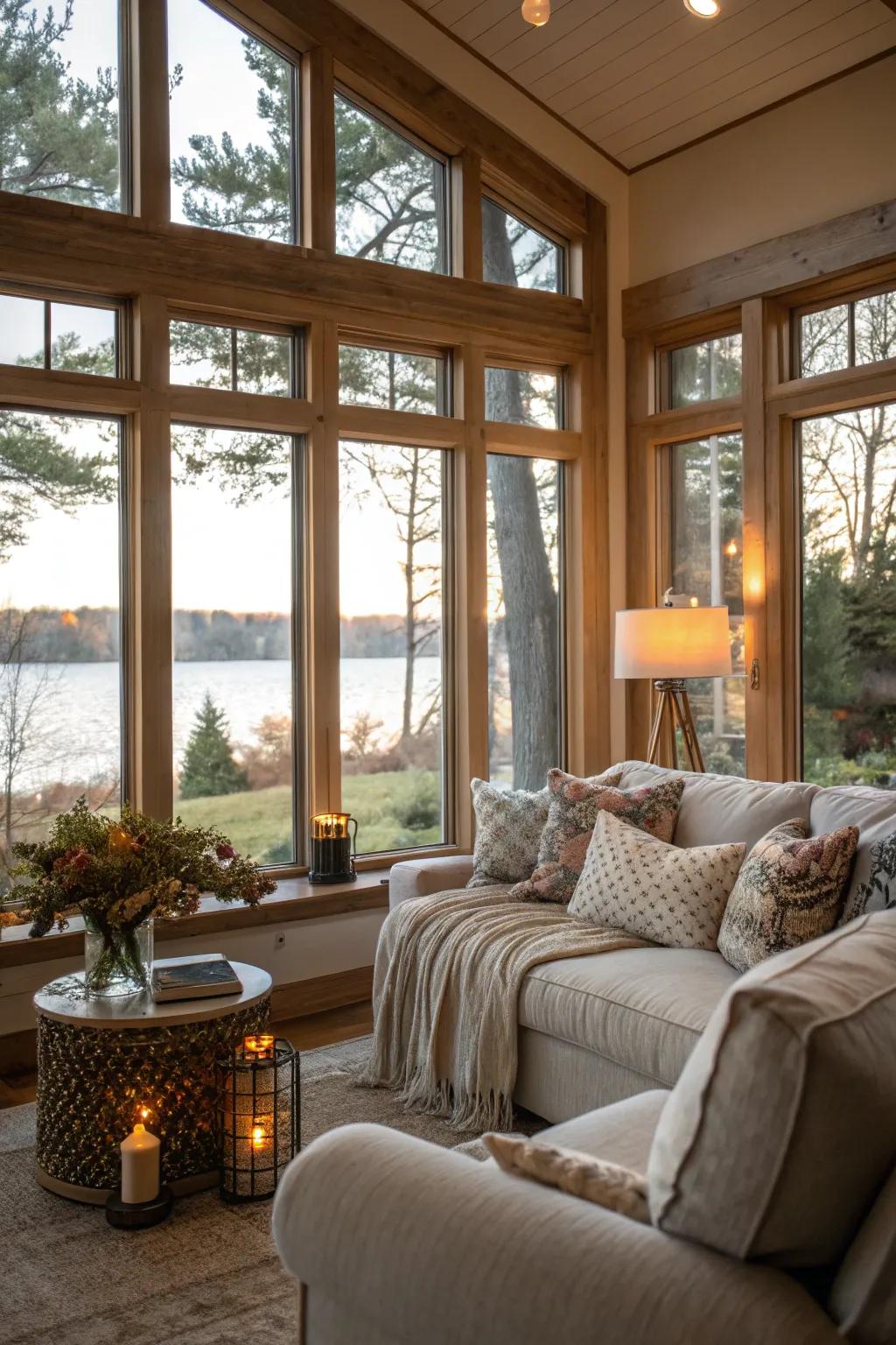 A radiant and spacious living room awash with natural illumination.