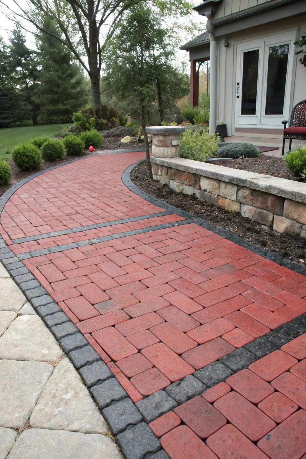 Contrasting borders impart a nuance of sophistication to your patio.