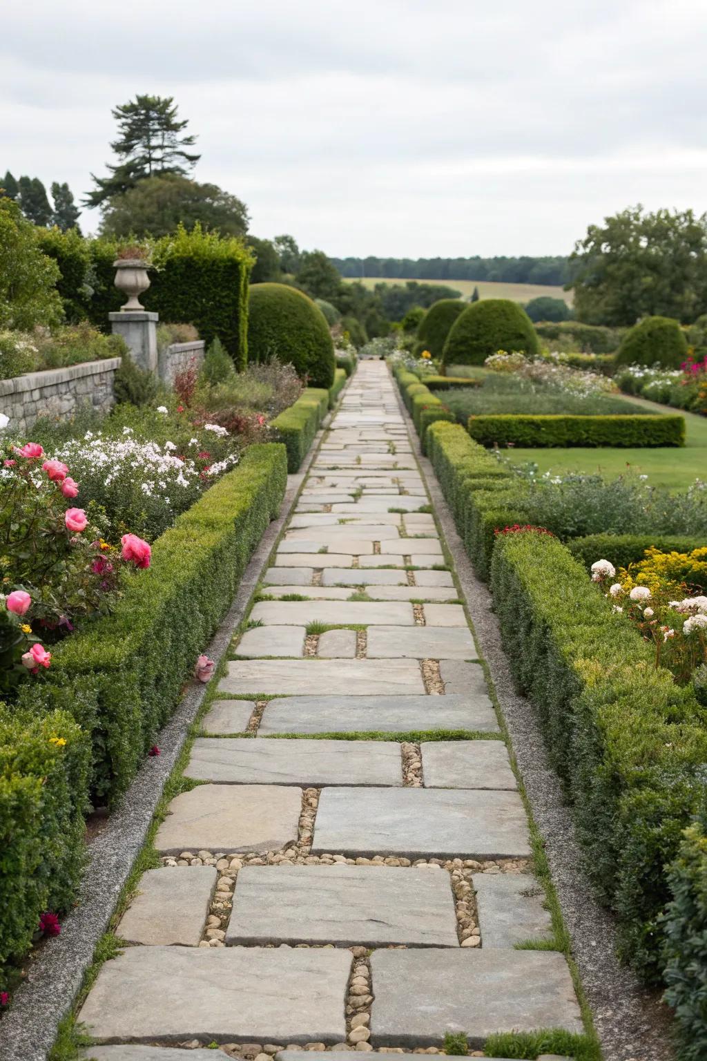 Formal routes lend a structured sophistication to garden designs.